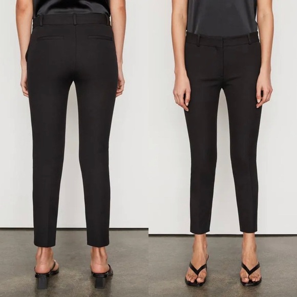 NWT $298 Frame Le High Straight Trouser Noir Size 2 High Rise Straight Leg Pants - Picture 1 of 9